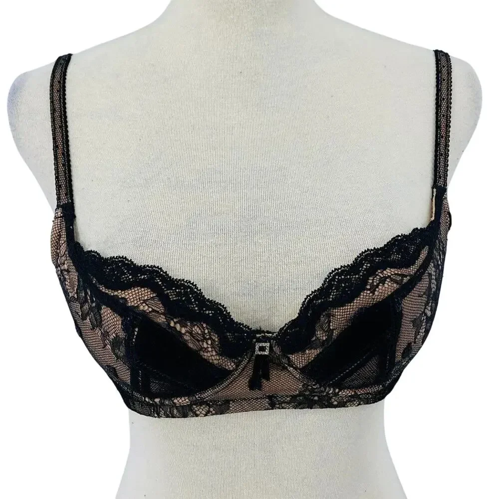 Eve's Temptation Black Lace Lined Lift Bra 32C